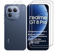 Lutree For Realme GT 8 Pro Tempered Glass Screen Protector, Pack of 2 + 2 Protective Glass + Camera Protection Film, 9H Hardness Anti-scratch Screen Protector Bubble-Free HD Screen Protector