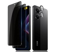 Lutree for Xiaomi Poco X7 Pro 5G Privacy Tempered Glass, 2+1 Pieces Screen Protector + Camera Lens Film, 9H Hardness Anti-Scratch Anti-Spy Bubble Free Screen Protector