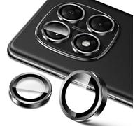 Lutree for Xiaomi Redmi Note 14 Pro 5G/Poco X7 5G Camera Protective Film, 9H Hardness Individual Lenses Screen Protection, Metal Ring + Tempered Glass, Anti-Scratch HD - Black