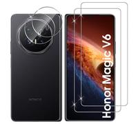 Lutree Honor Magic V6 Tempered Glass, 2+2 Pieces Screen Protector + Camera Film, 9H Hardness Anti-Scratch HD Bubble Free Screen Protector