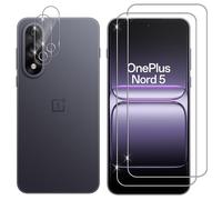 Lutree OnePlus Nord 5 Tempered Glass, 2+2 Pieces Screen Protector + Camera Film, 9H Hardness Protective Glass, HD Bubble-Free Screen Protector