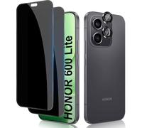 Lutree Privacy Tempered Glass for Honor 600 Lite 5G, 2+1 Pieces Screen Protector + Camera Film, Anti-Scratch 9H Hardness Bubble-Free Anti-Spy Screen Protector