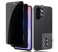 Lutree Privacy Tempered Glass for Samsung Galaxy A37 5G, 2 + 1 Pieces Screen Protector + Camera Film, Anti-Scratch, 9H Hardness Bubble-Free Anti-Spy Screen Protector