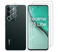 Lutree Realme P3 Lite Tempered Glass, 2 + 2 Pieces Screen Protector + Camera Film, 9H Hardness Anti-Scratch HD Bubble Free Screen Protector