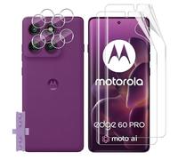 Lutree Screen Protector for Motorola Moto Edge 60 Pro, 2 + 2 Pieces Screen Protector + Camera Protection for Tempered Glass, TPU Film, Bubble-Free, Anti-Scratch HD Screen Protector Screen Protector