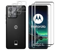 Lutree Tempered Glass for Motorola Moto Edge 40 Neo, 2+2 Pieces 3D Screen Protector + Camera Film, HD Bubble Free Anti-Scratch Screen Protector