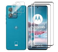Lutree Tempered Glass for Motorola Moto Edge 40 Neo, 2+2 Pieces 3D Screen Protector + Camera Lens Protector, 9H HD Tempered Glass Anti-Scratch Protective Film