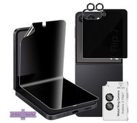 Lutree Tempered Glass Privacy Screen Protector for Samsung Galaxy Z Flip 7 5G / Z Flip7 5G, 1+1 Piece Inner TPU Privacy Screen Protector + Back Anti-Spy Protective Glass + Camera Protection, HD