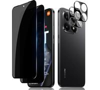 Lutree Tempered Glass Screen Protector for Xiaomi 15T / Xiaomi 15T Pro Privacy Screen Protector, 2 + 2 Pieces Anti-Spy Protective Glass + Camera Protection Film (Black), 9H Hardness Anti-Scratch HD