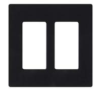 Lutron Claro 2 Gang Decorator Wallplate, CW-2-BL, Black