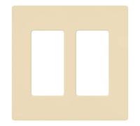 Lutron Claro 2 Gang Decorator Wallplate, CW-2-IV, Ivory