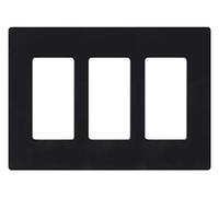 Lutron Claro 3 Gang Decorator/Rocker Wallplate, Gloss, Black (1-Pack) | CW-3-BL