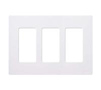 Lutron Claro 3 Gang Decorator/Rocker Wallplate, Gloss, White (24-Pack) | CW-3-WH