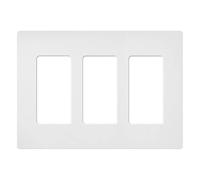 Lutron Claro 3 Gang Decorator/Rocker Wallplate, Matte, Snow (1-Pack) | SC-3-SW
