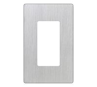Lutron Claro Light Switch Cover Plate, 1 Gang Wallplate, for Decorator Light Switches, Rocker Light Switch Cover, Outlet Cover, Screwless Switch Plate Cover, Gloss, CW-1-SS, Stainless Steel