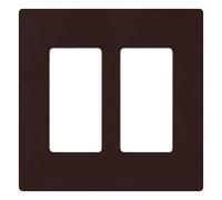 Lutron Claro Light Switch Cover Plate, 2 Gang Wallplate, for Decorator Light Switches, Rocker Light Switch Cover, Outlet Cover, Screwless Switch Plate Cover, Gloss, CW-2-BR, Brown