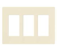 Lutron Claro Light Switch Cover Plate, 3 Gang Wallplate, for Decorator Light Switches, Rocker Light Switch Cover, Outlet Cover, Screwless Switch Plate Cover, Gloss, CW-3-AL, Almond
