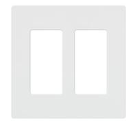 Lutron CW-2-WH 2-Gang Claro Wall Plate, White by Lutron
