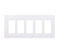 Lutron CW-5-WH Claro 5-Gang Wallplate, White
