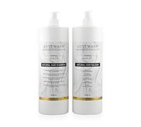 LUTTMANN Natural Hair Shampoo + Natural Hair Balm Set 1000 ml Each - Wigs Hair Replacement - Intensive Care for Real Hair Wigs, Hairpieces as well as for Extensions and Hair Extensions