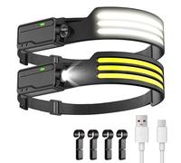 LUTW Head Torch Rechargeable, Motion Sensor Control Headlamp, 2 Pack