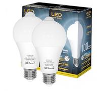 LUTW Motion Sensor Light Bulb, 12W E27 Screw Bulb Daylight White 5000K, Equivalent to 100W Incandescent, 1200LM Auto On/Off Indoor Outdoor Security LED Bulb for Garage, Stairs, Hallway, 2 Pack
