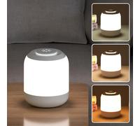 LUTW Night Light, LED Touch Control Night Lamp, USB Rechargeable Dimmable Table Lamp for Bedside Bedroom Living Room Camping, 3 Modes and Stepless Dimming, Memory Function, White