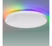 LUTW Smart Ceiling Light, 24W Dimmable LED Ceiling Light with RGB Backlight, 2400LM 2700K-6500K Waterproof Bathroom Lights with Remote Control, Work with Alexa, Google Home Ø28CM