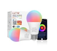 LUTW Smart Light Bulb, E27 Screw LED Bulb Colour Changing, Compatible with Amazon Alexa, Google Home, 9W 900lm RGBCW 2700K-6500K Bluetooth &WiFi 2.4GHz, Pack of 2 (No Hub Required)