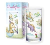 Lutz Mauder TapirElla Drinking Glass, Cute Dinos, Children's Drinking Glass with Dinosaur Motifs