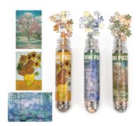 LUUFAN 3 Pack Mini Jigsaw Puzzles for Adults 150 Pieces Challenging Small Jigsaw Puzzle 6 x 4 Inches Entertainment Toys for Home Decor (Water Lilies, Sunflower, Peach blossom)