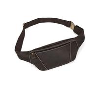 LUUFAN Genuine Leather Waist Bag for Men Multiple Pockets Slim Fanny Pack Adjustable Belt Bag for Outdoor Running Hiking and Travel, Dark Brown