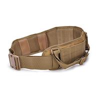Luufan Military Tactical Seat Belt (Molle) Heavy Duty Adjustable Safety Belt with Straps for Outdoor Activities Khaki