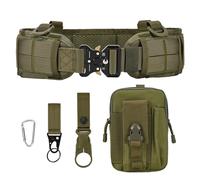 LUUFAN Tactical Belt Set, Men Military Adjustable Nylon Work Belt with Heavy Duty Quick Release Metal Buckle for Outdoor Sport Activity (Green)