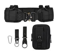 LUUFAN Tactical Belt Set, Men Military Adjustable Nylon Work Belt with Heavy Duty Quick Release Metal Buckle for Outdoor Sport Activity (Black)