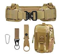 LUUFAN Tactical Belt Set, Men Military Adjustable Nylon Work Belt with Heavy Duty Quick Release Metal Buckle for Outdoor Sport Activity (Khaki and camouflage colors)