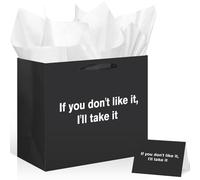 LUUFILx Funny Gift Bag Just smile and say you love it (White black)