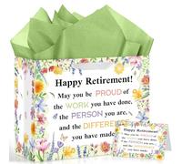 LUUFILx Retirement Gift Bag for Men Women Large Happy Retirement with Wrapping Paper Card The Legned Has Retired Gift Bag for Office Coworker Farewell Going Away Party Decorations Supplies