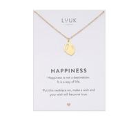 LUUK LIFESTYLE 14k gold plated Citrus|Lemon pendant necklace, HAPPINESS Gift Card, 50cm adjustable waterproof thin sturdy chain, Gifts for women, holiday, dainty, trendy, aesthetic, simple