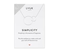 LUUK LIFESTYLE 925 sterling silver necklaces with lucky charm, pendant, SIMPLICITY gift card, daily wear, durable, hypoallergenic metal, summer trend, silver, gold, rosé (Two Rings, Silver)