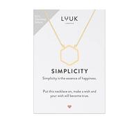 LUUK LIFESTYLE 925 sterling silver necklaces with lucky charm, pendant, SIMPLICITY gift card, daily wear, durable, hypoallergenic metal, summer trend, silver, gold, rosé (Hexagon, Gold)