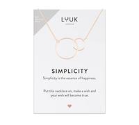 LUUK LIFESTYLE 925 sterling silver necklaces with lucky charm, pendant, SIMPLICITY gift card, daily wear, durable, hypoallergenic metal, summer trend, silver, gold, rosé (Two Rings, Rosegold)