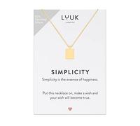 LUUK LIFESTYLE 925 sterling silver necklaces with lucky charm, pendant, SIMPLICITY gift card, daily wear, durable, hypoallergenic metal, summer trend, silver, gold, rosé (Square, Gold)