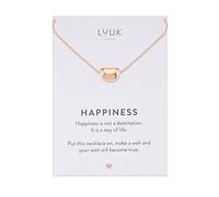 LUUK LIFESTYLE Adjustable Bean pendant necklace, 50cm sturdy thin chain, waterproof, non-tarnish, Gift for women, friend, granddaughter, dainty, trendy, casual, aesthetic, rose gold