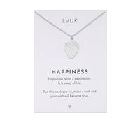 LUUK LIFESTYLE Adjustable Strawberry pendant, Silver plated necklace, with Gift Card, 50cm adjustable waterproof, non-tarnish, thin, sturdy, chain, Gift for women, dainty, chic, modern, trendy