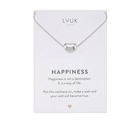 LUUK LIFESTYLE Chicago Bean pendant cute necklace, Stainless steel, 14k silver plated, with HAPPINESS Gift Card, 50cm adjustable sturdy chain, dainty, modern, trendy, gifting holiday season aesthetic