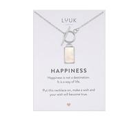 LUUK LIFESTYLE Dainty necklace with Rectangle shaped I coin pendant and pearl I mother of pearl finish, boho-chic, for summer and festival season, silver