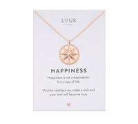 LUUK LIFESTYLE Filigree Compass necklace, water-resistant and robust stainless steel, friendship gift, modern style, rose