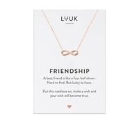 LUUK LIFESTYLE Filigree Necklace for Women with Infinity Sign Pendant and Friendship Card to Offer, Modern and Minimalist Design, 20”, Friendship Gift Between Friends, Jewellery, Lucky Charm, Rose
