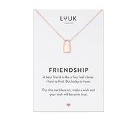 LUUK LIFESTYLE Filigree necklace with Lock pendant and FRIENDSHIP card, original birthday gift idea, symbol of unfailing bounds, Valentine’s Day, birthday present, minimalist fashion accessory, rose